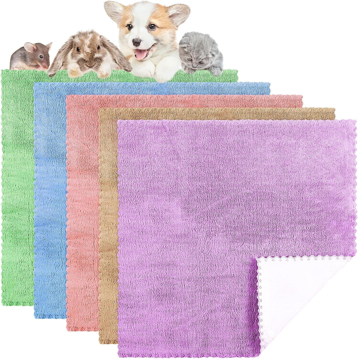 SmoothNovelty 5 Pcs Waterproof Guinea Pig Cage Liner - Colorful / 12" X 12" / Classic