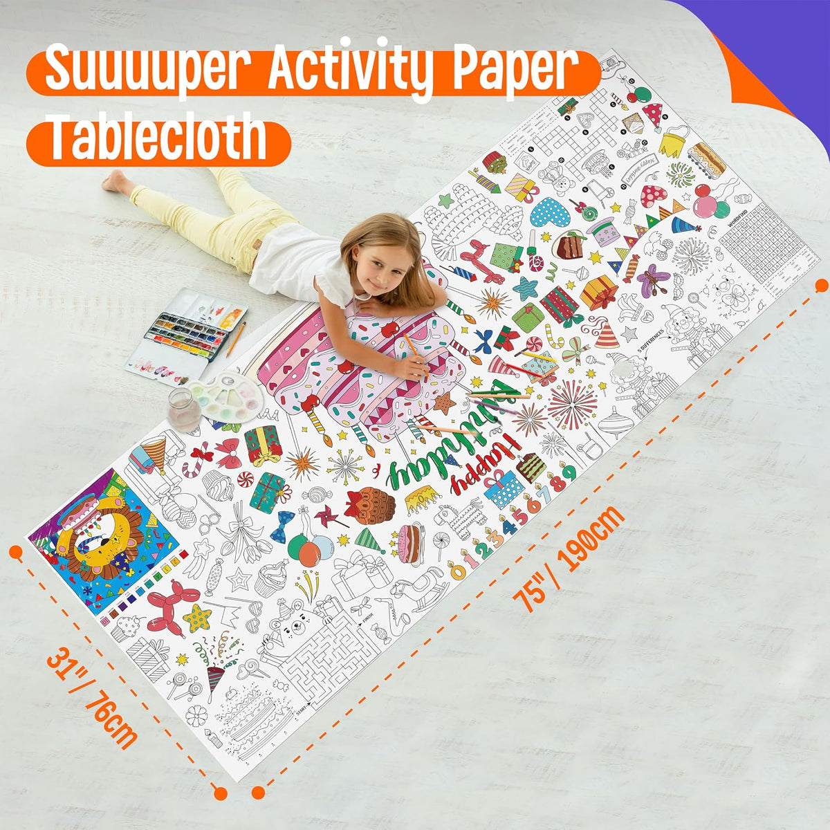 SpriteGru jumbo Halloween coloring poster with ghosts, pumpkins and witches - view 17