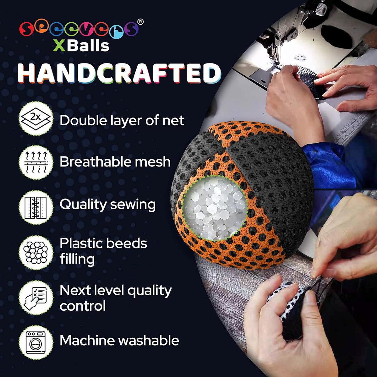 speevers Juggling Balls for Beginners and Professionals Set of 3 - Black - Orange / 3.2 oz - image 4