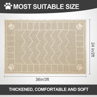 Cat Litter Box Mat, 47" x 35" Large Waterproof Litter Trapping Mat – Daily Care for Cats - Beige / X-Large（35" x 24" ) - image 2