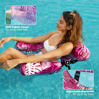 SLOOSH Inflatable Pool Floats Adult - Cyan, Pink-Tropical Leaves - image 4