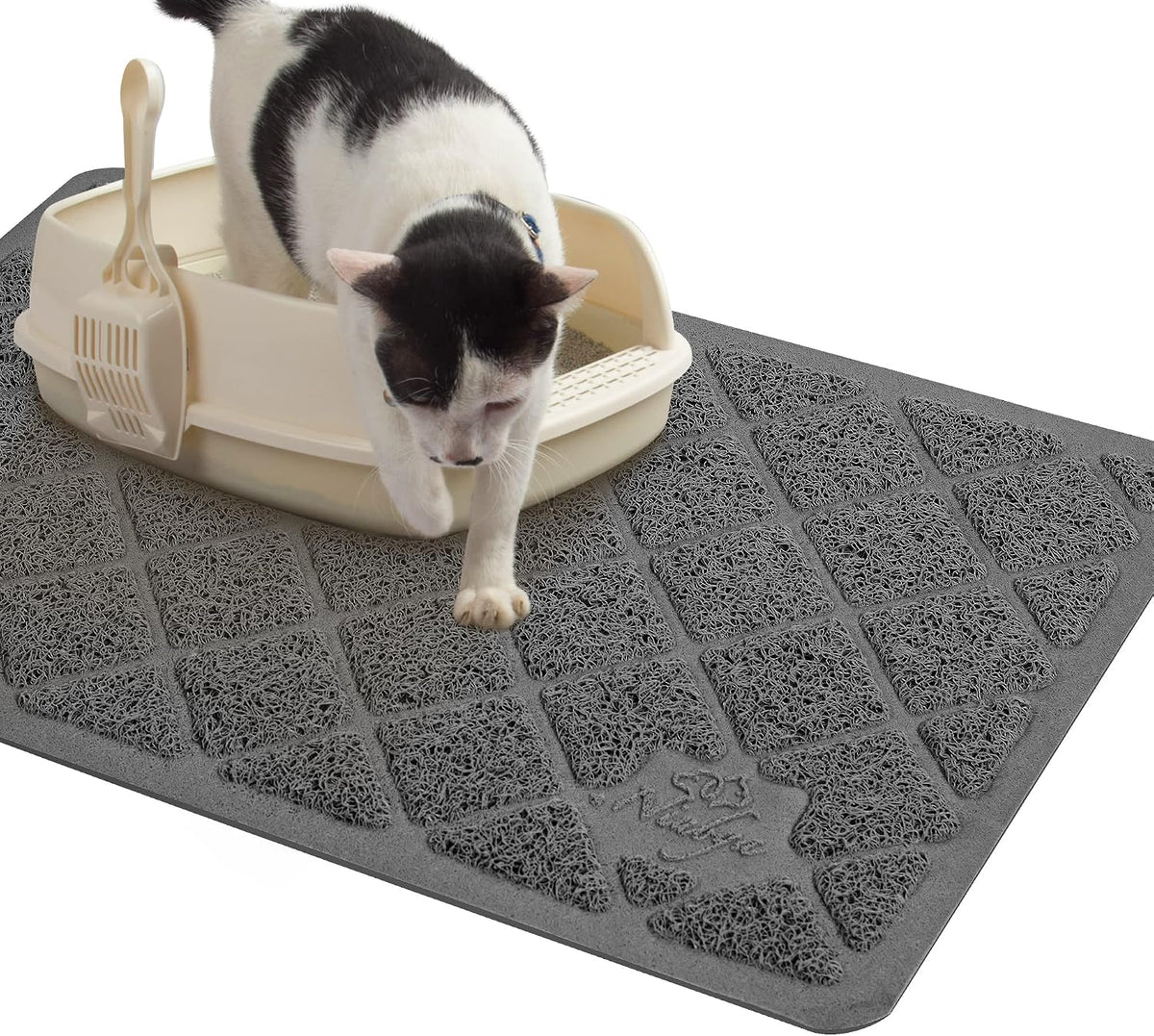 Niubya Premium Cat Litter Mat - Dark Grey / 1 Count (Pack of 1) / 23" x 14"