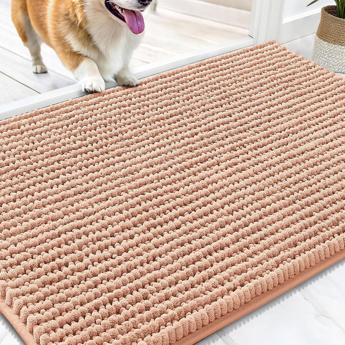 OLANLY Dog Door Mat for Muddy Paws 30x20 - 30" X 20" / Peach