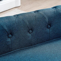 Dog Sofa Couch for Medium to Large Dogs, 31" Memory Foam Dog Couch with Washable Fabric, Removable Cushion, Sofa Bed for Medium and Large Dogs, Blue