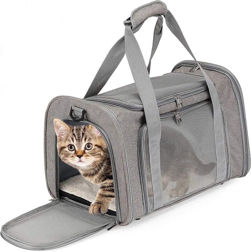 Mr. Pen, Pet Carrier, 17.5" x 11.2" x 11.5", Medium Size, Gray - Grey