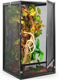 RunDuck Foldable Reptile Terrarium Kit 33 Gallon 26"x17"x17" – Essentials for Reptiles And Amphibians - Black / 32"x18"x18"