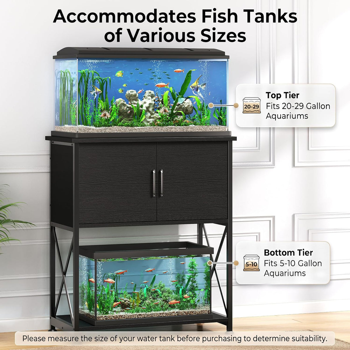 5-10 Gallon Fish Tank Stand - Black / 20-29 Gallon - image 3