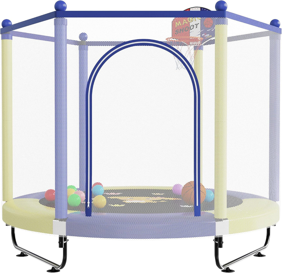 VGMiu 60" Trampoline for Kids - Yellow/Blue / 5FT