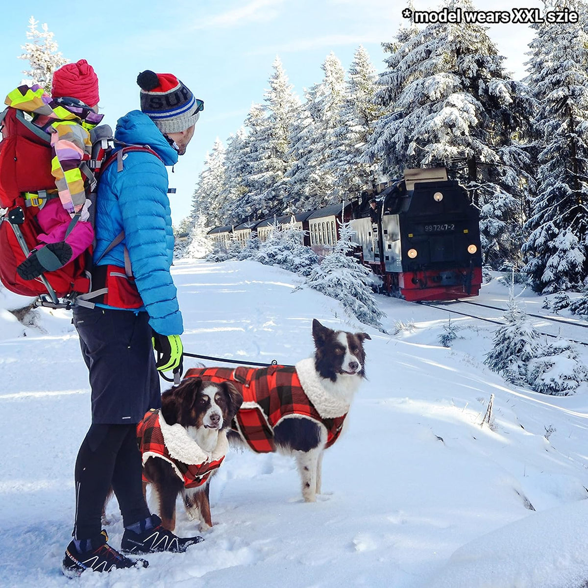 Dog Winter Coat for Cold Weather - Red / XX-Large - image 2