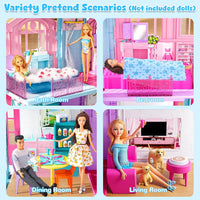 Style Shine Foldable Doll House - 3-Story House - image 3
