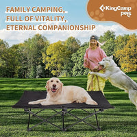 KingCamp Elevated Dog Bed for Large Dogs, Outdoor Raised Cooling Pet Cot Bed with Washable Breathable Mesh & No-Slip Feet Perfect for Camping, Backyard, Indoor Use (Large, Black)