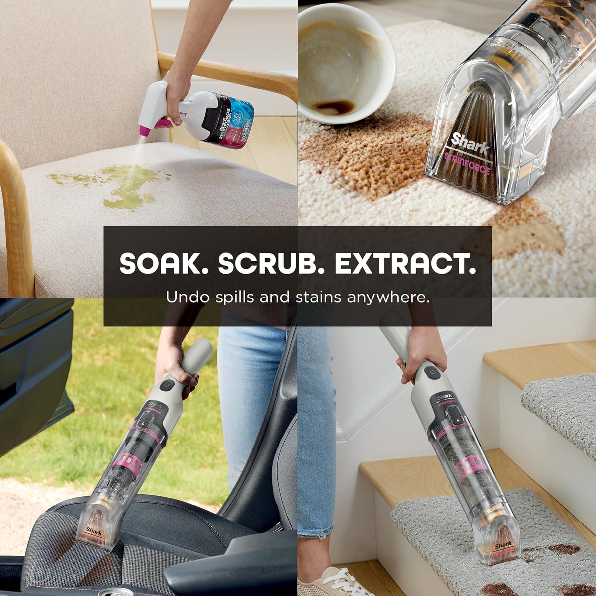 Shark StainForce Cordless Stain, Odor & Urine Remover, 2 Tools - Beige - image 2