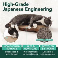 Reversible Wave Cat Scratcher for Indoor Cats - Dark Cherry / 2pcs - image 4