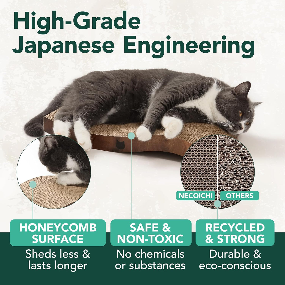 Reversible Wave Cat Scratcher for Indoor Cats - Dark Cherry / 2pcs - image 4