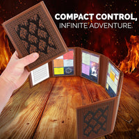 CASEMATIX miniature 6-panel faux leather DM screen with d20 pattern - view 3