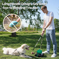 UPSKY 33.4" Dog Pooper Scooper Swivel Bin & Rake Kit with 100 Waste - Dark Green - image 2