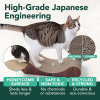 Necoichi Cardboard Cat Scratcher Bed for Indoor Cats - Regular / Dark Cherry - image 4
