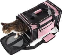Soft Sided Carrier for Small Medium Cats Dogs - 19.3"L x 11.3"W x 11.3"H / New-Pink - image 3