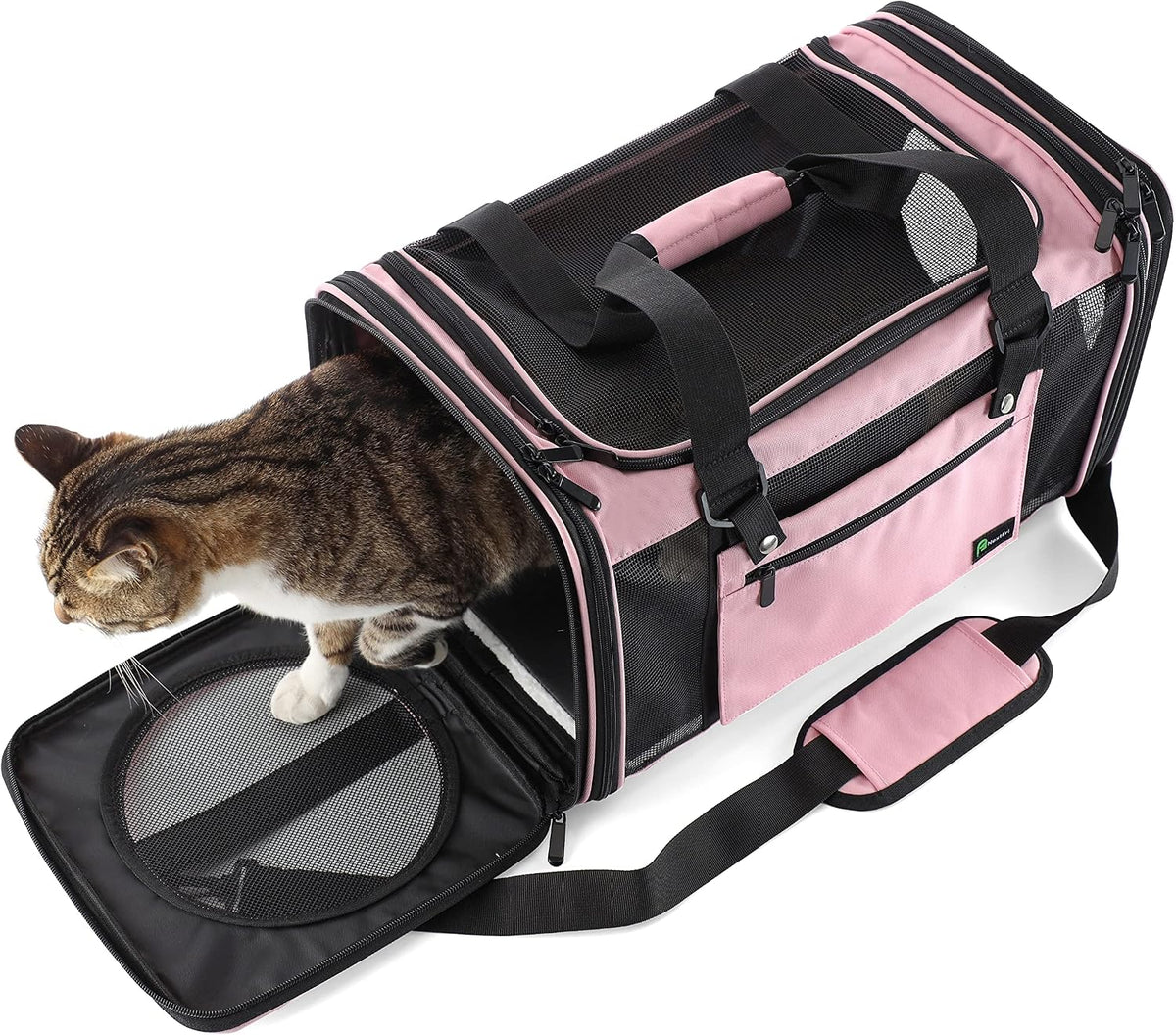 Soft Sided Carrier for Small Medium Cats Dogs - 19.3"L x 11.3"W x 11.3"H / New-Pink - image 3