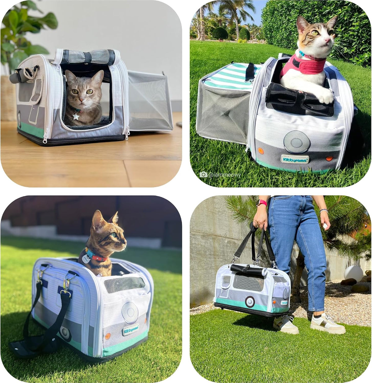 Soft-Sided Airline Approved Cat Carrier with Expandable Hideaway - Slate Cruiser - image 3