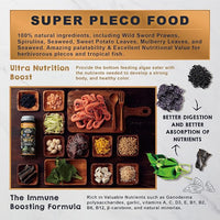 Ultra Fresh Algae Wafers Pleco Food, Spirulina & Algae, Sword Prawns, Balanced Diet, Color Enhancing, All Natural Ingredients, for Algae Eaters, Bottom Feeders, Vegetables Shrimp Pie, 2.12oz