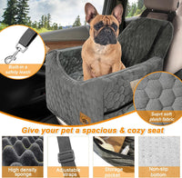Dog Car Seat for Small/Medium Dogs, Memory Foam Dog Booster Seat - Gray / Medium - image 3