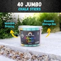 CocoNut Outdoor jumbo sidewalk chalk bucket with 40 thick chalk sticks in 7 colors - view 32