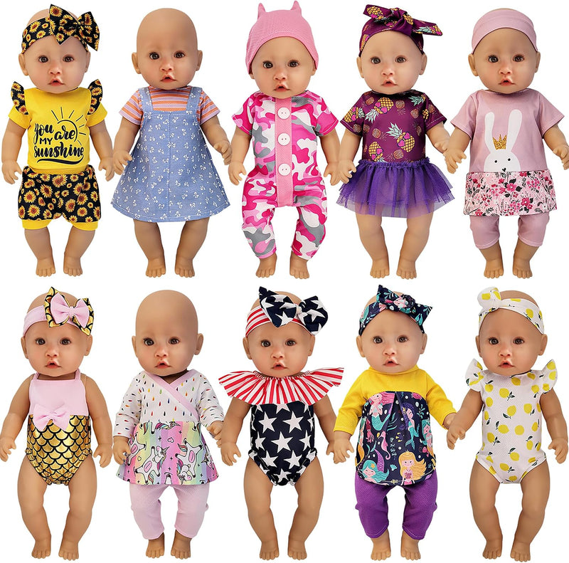 Windolls 10 Sets 14-16 Inch Baby Doll Clothes Accessories Set – Fun for Kids & Family