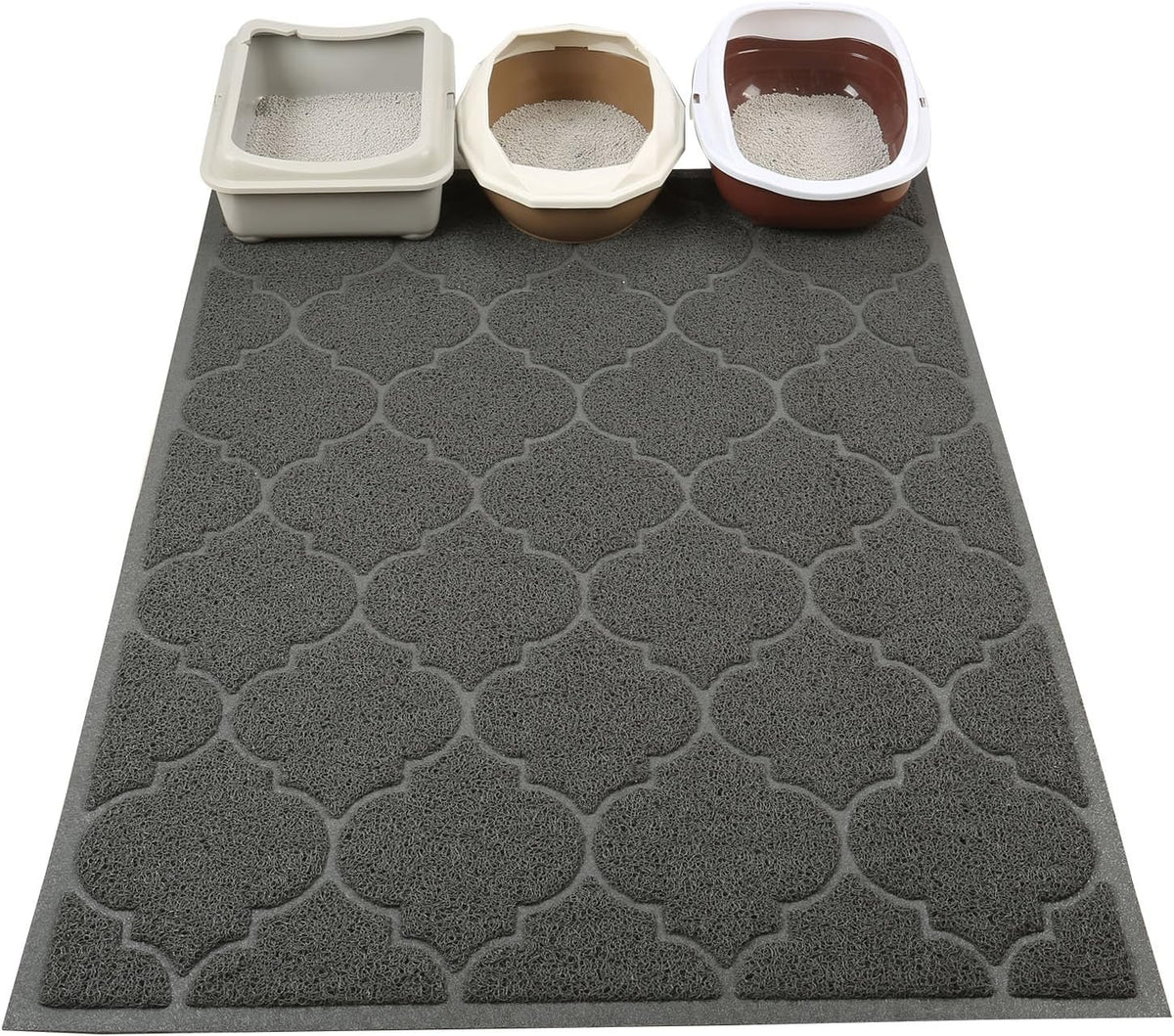 LittleTiger Cat Litter Mat, XL Super Size, Phthalate Free - Grey - image 2