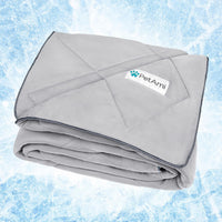 PetAmi Cooling Dog Blanket Lightweight for Small Pet Cat, 24x32 - Light Grey / Medium (29x40)