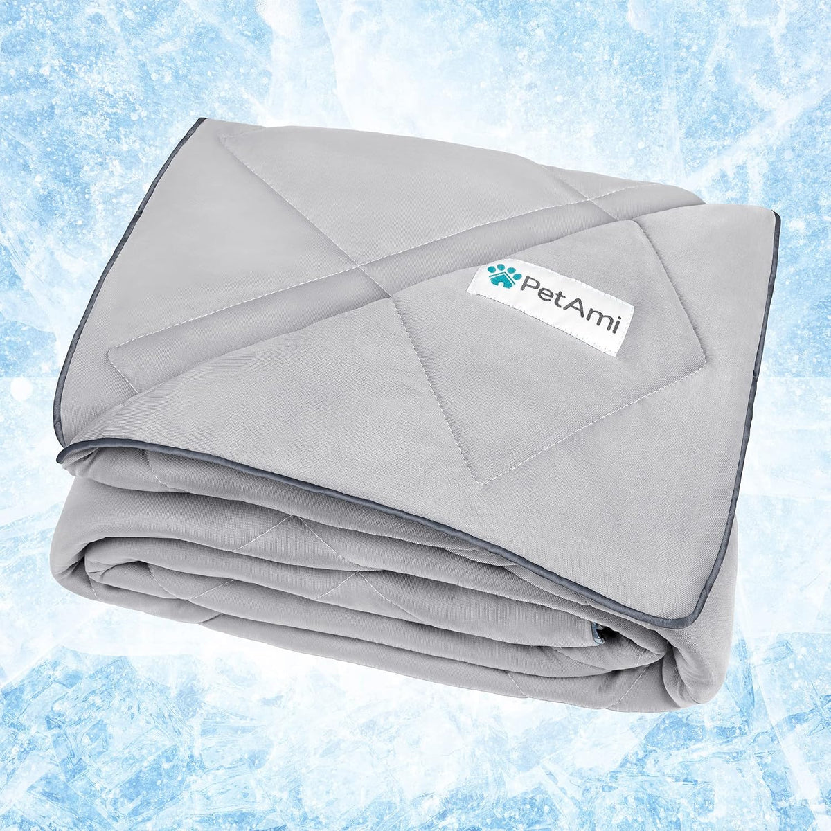 PetAmi Cooling Dog Blanket Lightweight for Small Pet Cat, 24x32 - Light Grey / Medium (29x40)