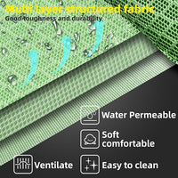 Soft Mesh Elevated Pet Bed for Large Medium Dogs Outdoor Resting Cot with Water-Resistant, Air-Permeable, Cooling and Anti-Skid Portable Dog Bed, Up to 80 lbs, 33.3" L x 25.2" W x 6.9" H, Green