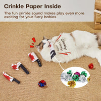 Potaroma 4Pcs Cat Toys, Horror Halloween Knife-Shaped Kitten Catnip Crinkly Sound Toys, Indoor - image 4