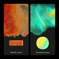 ARTISTRO 50 Metallic Watercolor Paint Set with Brushes for Adults - 18 colors Portable Travel - image 4