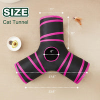 Love's cabin Cat Tunnel for Indoor Cats - Black&Rose Red / S (23.6"x13"x11") - image 2
