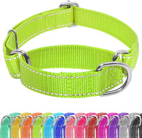 Martingale Dog Collar, Adjustable No Buckle Slip Collar, XS - Green / X-Small(Length:9-12'', Width:5/8'')