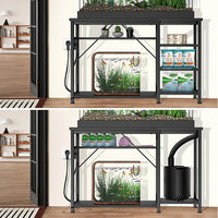 55-75 Gallon Fish Tank Stand: Heavy Duty Aquarium Stand with Power Outlets and Cabinet for Fish Tank Accessories Storage - Metal Frame, 1200LBS Capacity, Suitable for Fish & Reptile Terrariums