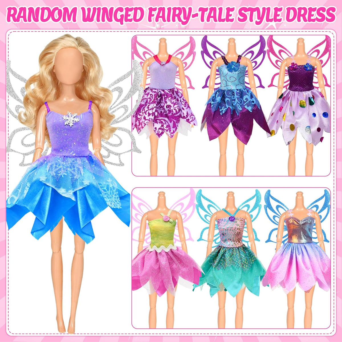 BYMORE 12 Set Doll Clothes Kit, Include Fashion Dresses - image 2