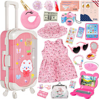 ZJYY 28 Pcs Doll Suitcase Travel Sets