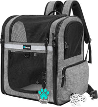 PetAmi Dog Backpack Carrier, 4-Way Entry Ventilated - Heather Grey
