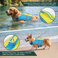 Kuoser Dog Life Jacket with Rescue Handle - Medium (Chest Girth:20.5-25.2'') / Ocean Blue - image 4