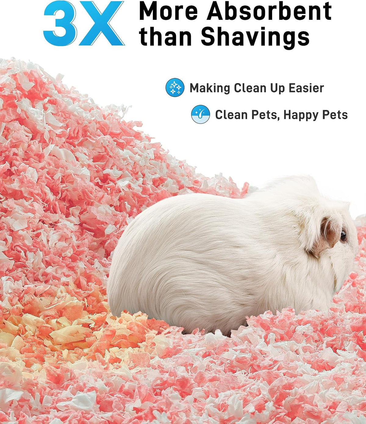 BUCATSTATE Hamster Bedding 15L, 99% Dust-Free Paper Bedding - Rosy / 70L - image 3