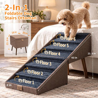 XXL 2-in-1 Ottoman Dog Stairs for Large Dogs - Coffee H 21.6'' - image 2