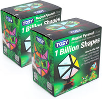 TOSY Magnet Pyramid Glow - 1 Cube Transforms into 1 Billion Shapes, 12 Pieces, 243 Magnets - Glow (Set of 2)