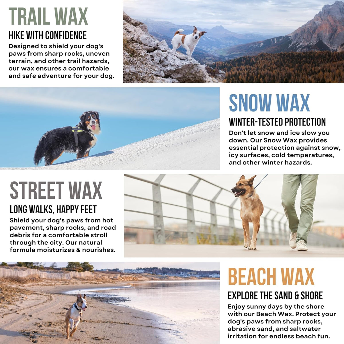 Dog Paw Protector for Hot Pavement, Asphalt, Streets & Sidewalks – Essentials for Dogs - Bundle - All 4 Waxes - image 3