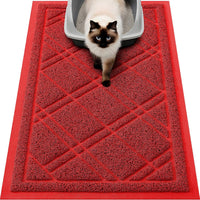Smiry Cat Litter Box Mat 30x17 - 30x17 / Red