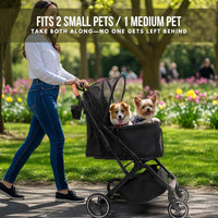 Bicystar Foldable Dog Stroller for Small Medium Dogs & Cats - Grey - image 3