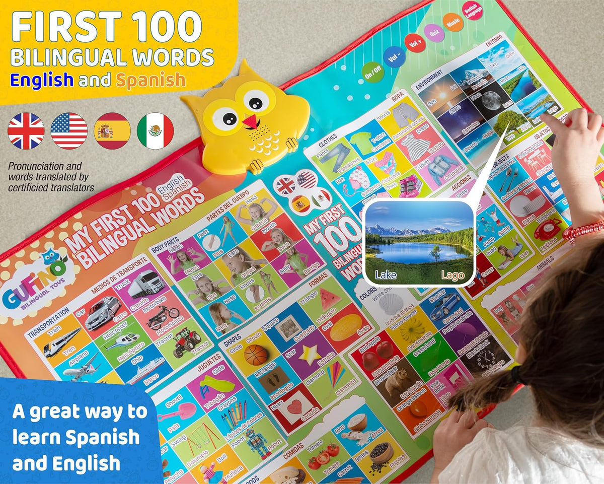 English & Spanish Alphabet Poster - First 100 Words - image 2