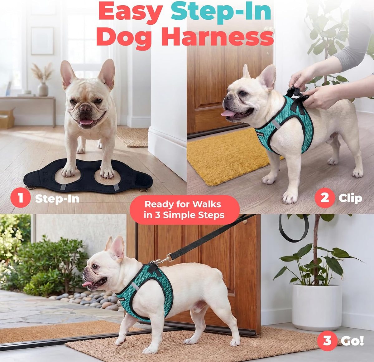 Voyager Step-in Air Dog Vest Harness - Turquoise 2-Tone / M (Chest: 16 - 18") - image 2