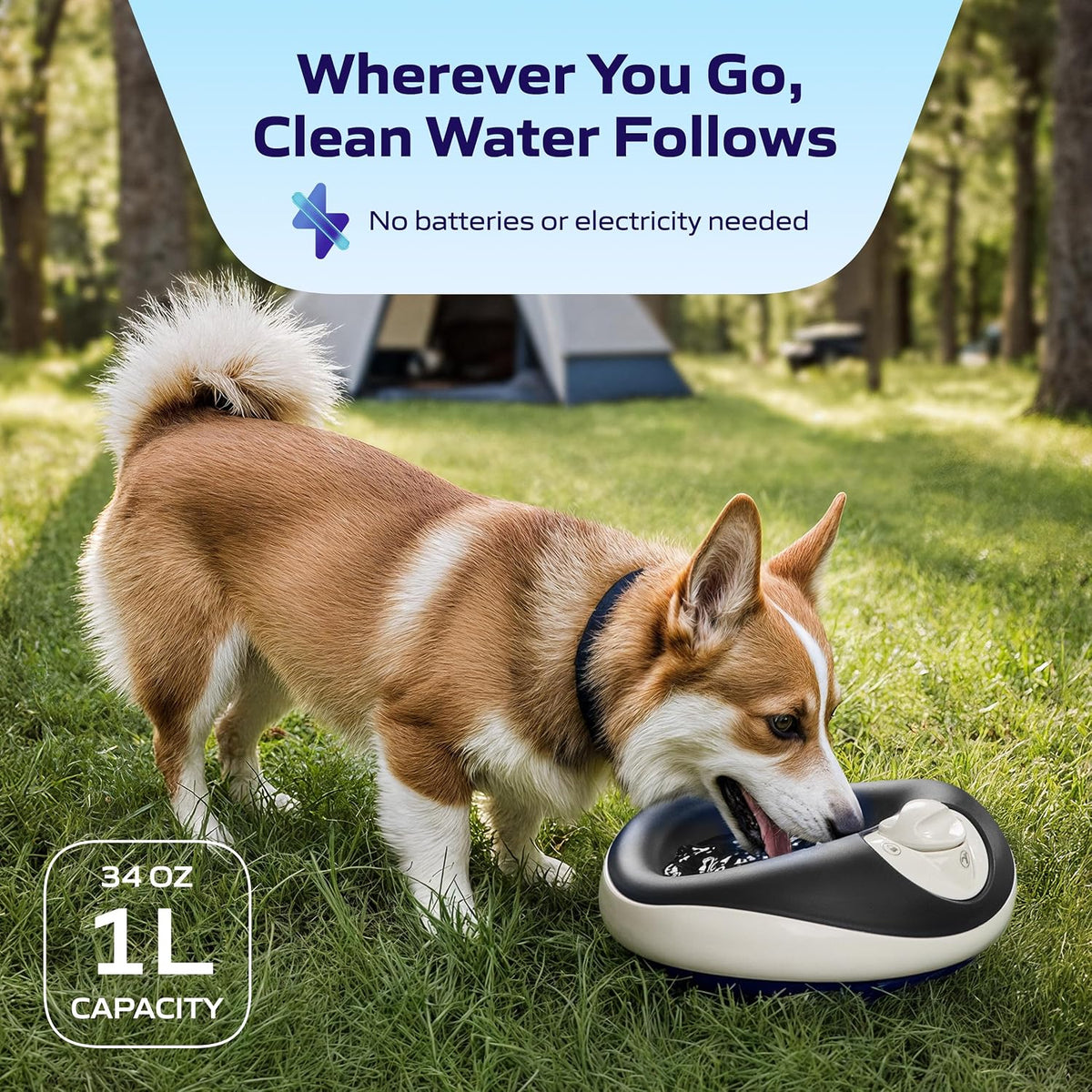 Filtered Portable Dog Water Dispenser - Shadow Pup / Mini (34 oz / 1L) / Water Dispensers - image 3